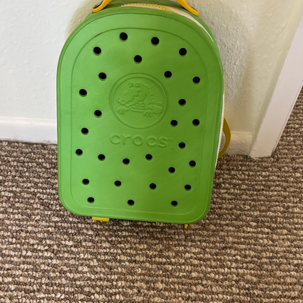 CROCS Lime Green Kids Backpack with Yellow Accents